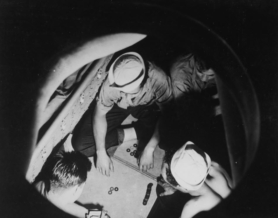 Playing cards on USS Stevens (DD-479)