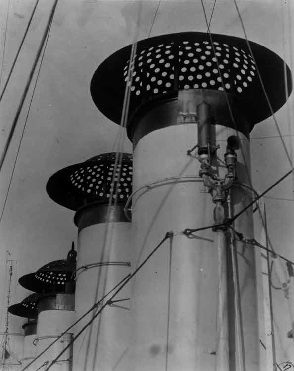 Steel Funnel Covers on USS Stoddert (DD-302) 