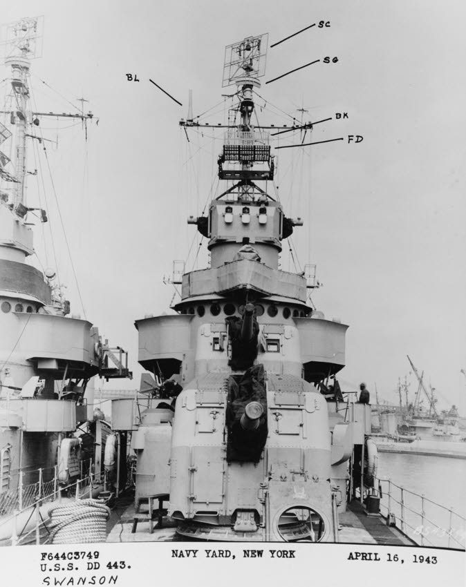 USS Swanson (DD-443) at New York, 1943 