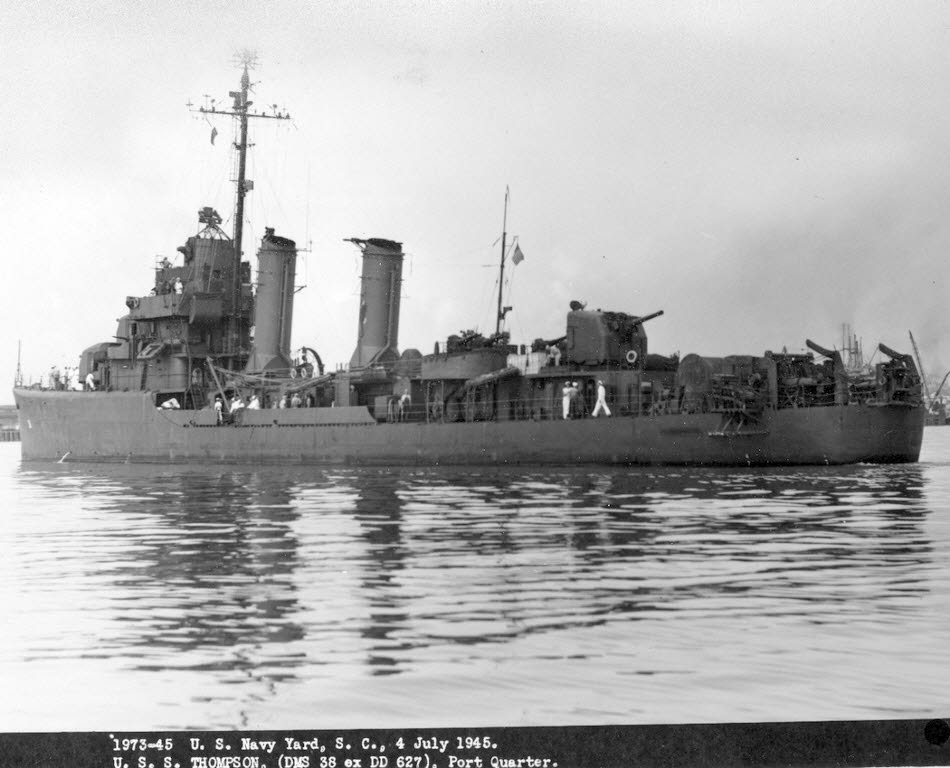 USS Thompson (DMS-38) in South Carolina, 1945 