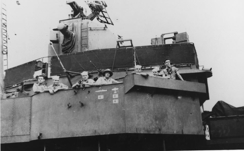 Starboard Bridge Wing of USS Thorn (DD-647) 