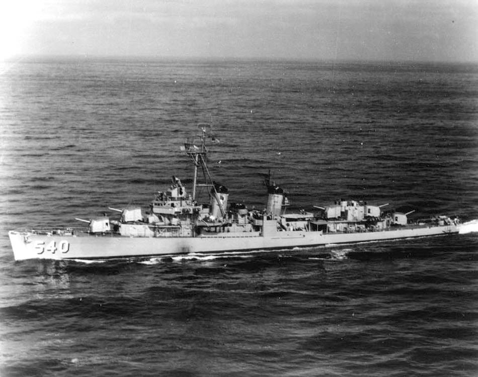 USS Twining (DD-540) at sea, 1950s 
