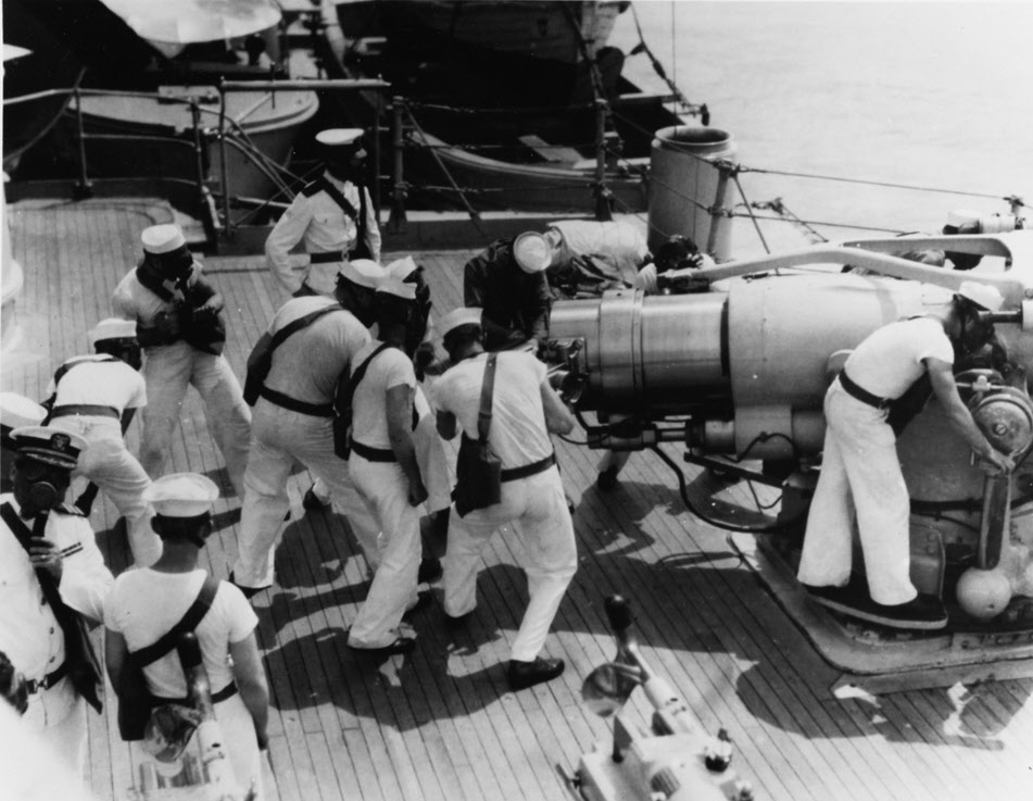 Secondary Gun Drill, USS Utah (BB-31) 