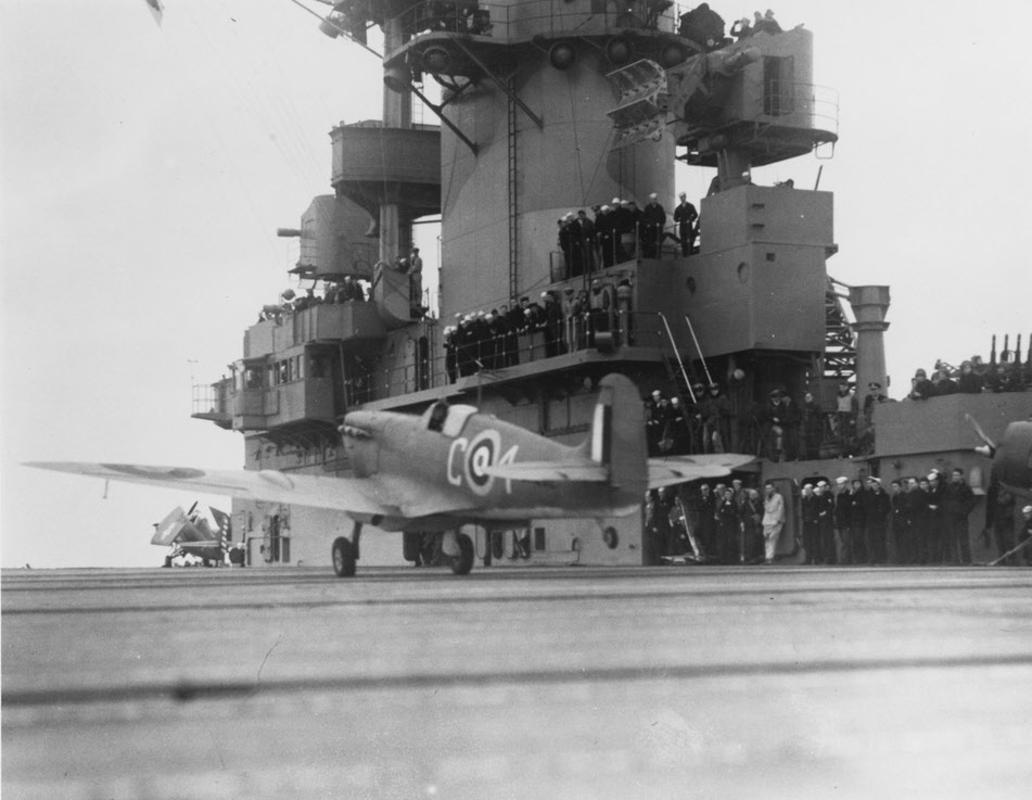 Spitfire takes off from USS Wasp (CV-7) 