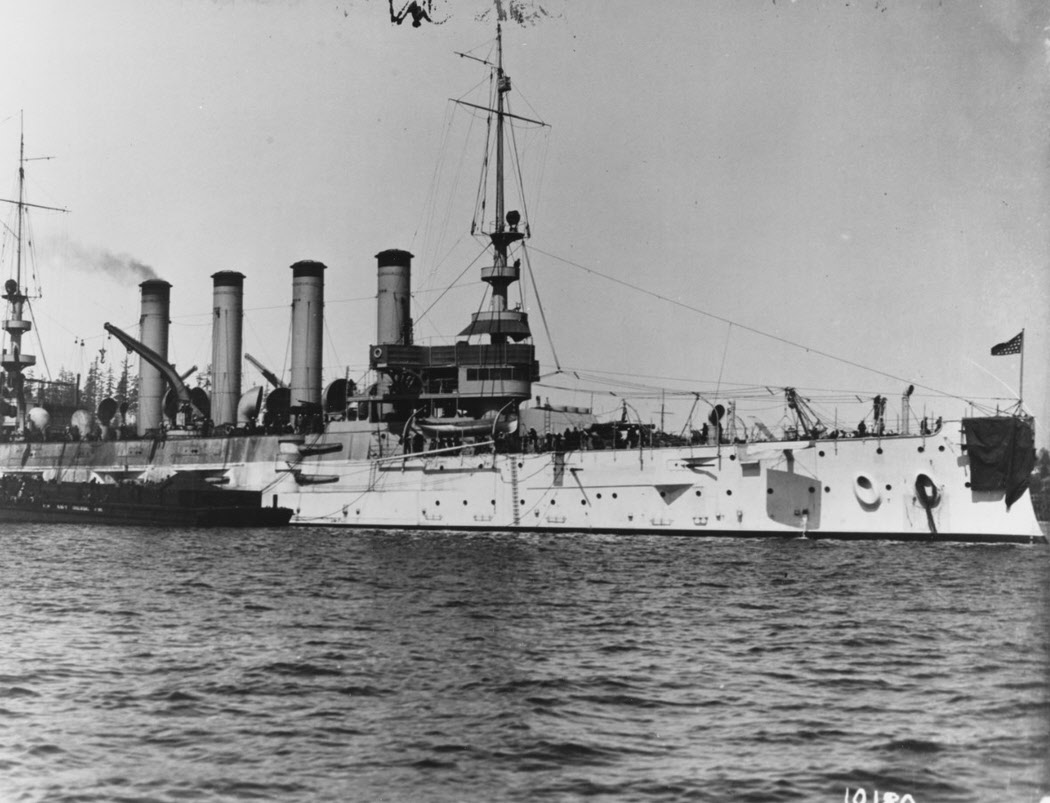 USS West Virginia (ACR-5) coaling, 1908 