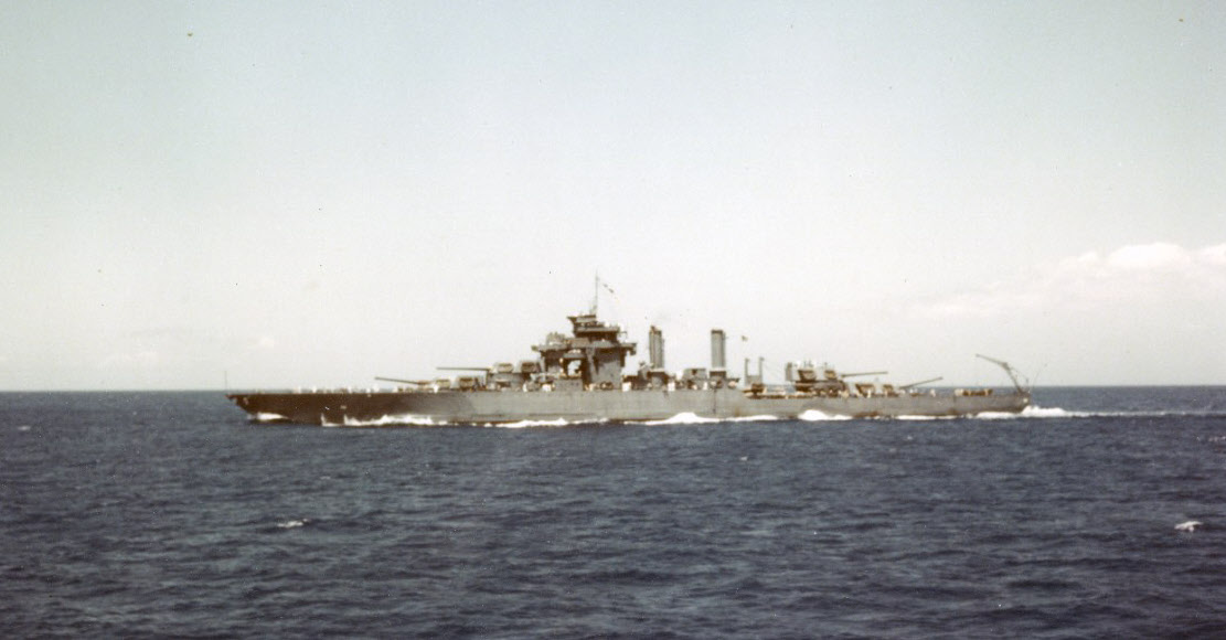 USS West Virginia (BB-48) off Pearl Harbor, 1943 