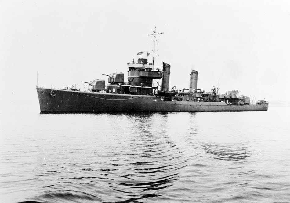 USS Wilkes (DD-441) in camo measure one, 1941.