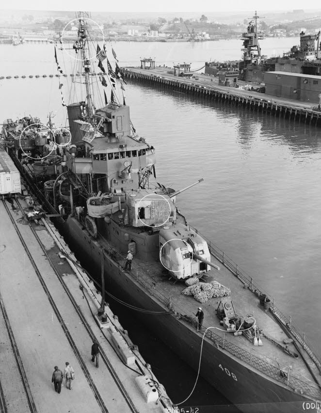 USS Wilson (DD-408) from above 