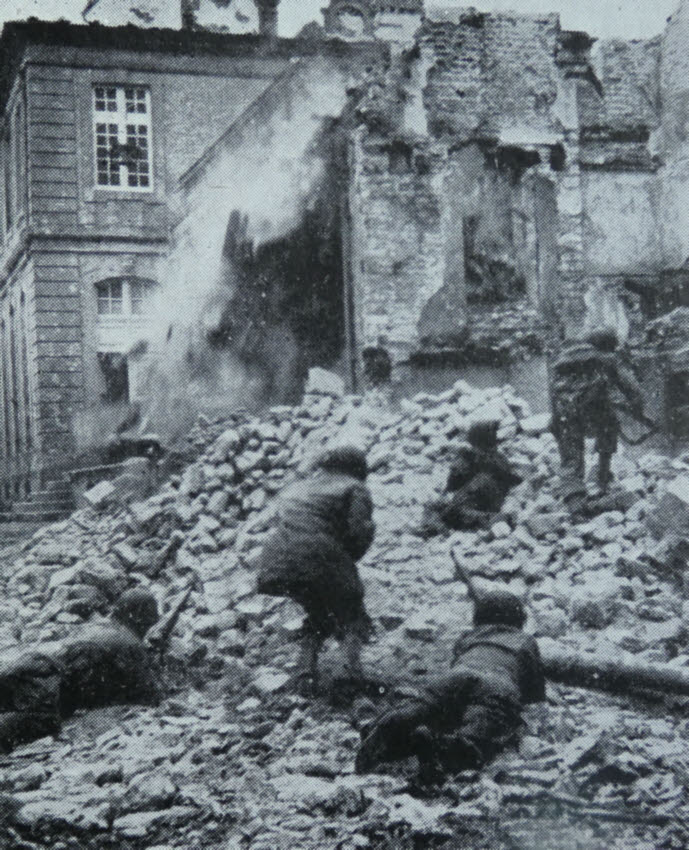 US Troops attacking near La Haye du Puits 
