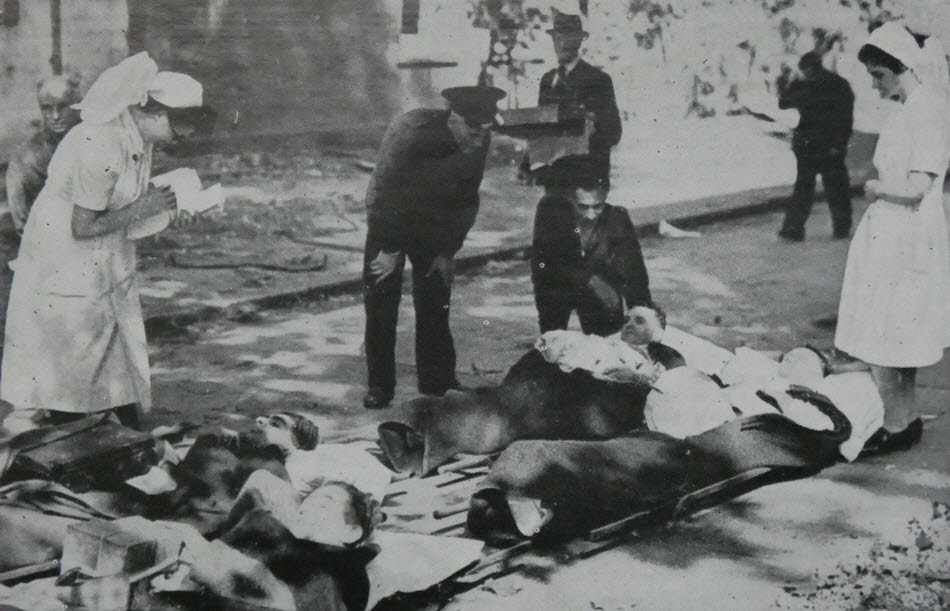 Evacuating V-1 damaged hospital 
