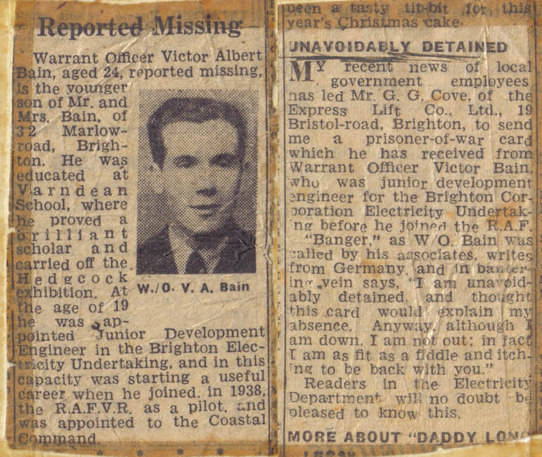 Press cuttings on V.A. Bain 