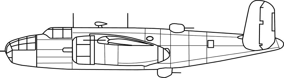 North American B-25B Mitchell: Side Plan
