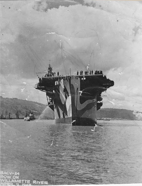 Bow view of HMS Ravager (BACV-24) 
