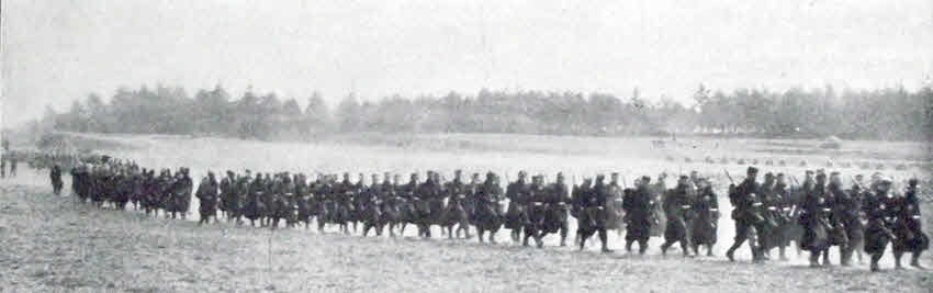 Belgian Infantry marching to Haelen, 1914 