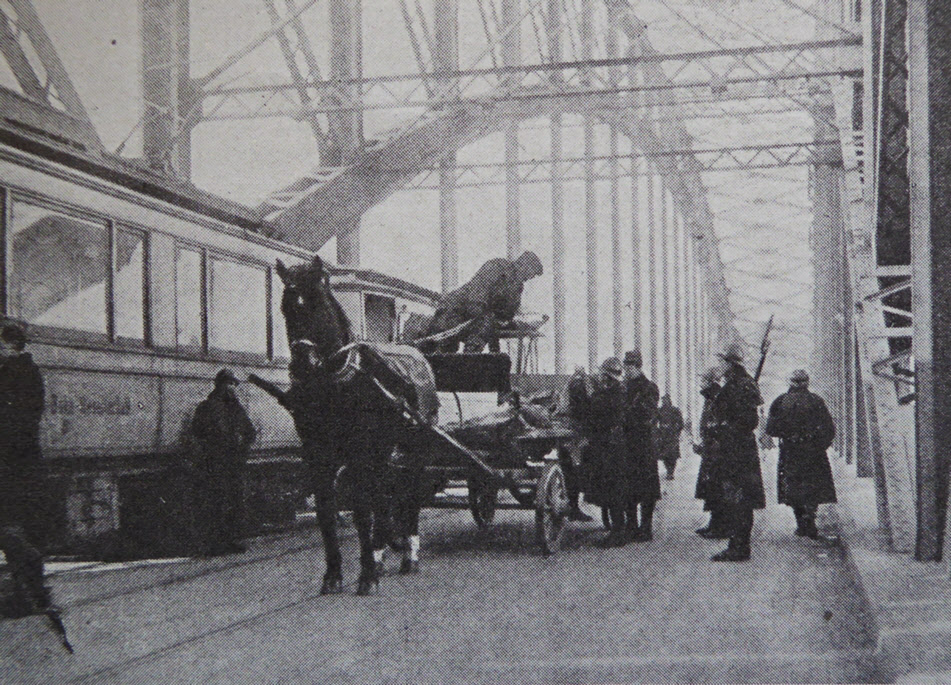 Belgian Sentries on Dusseldorf Bridge 
