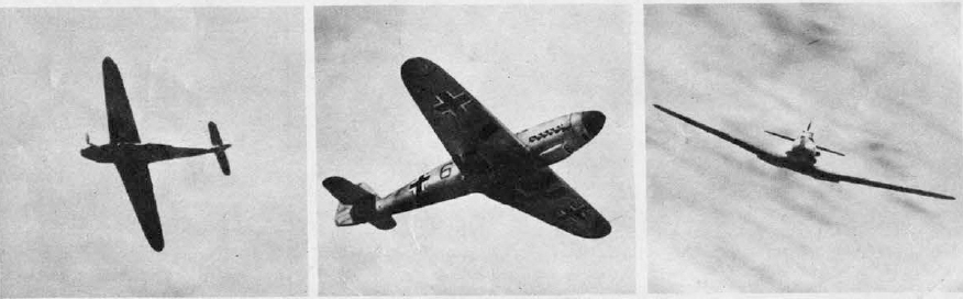 Three views of Messerschmitt Bf 109 