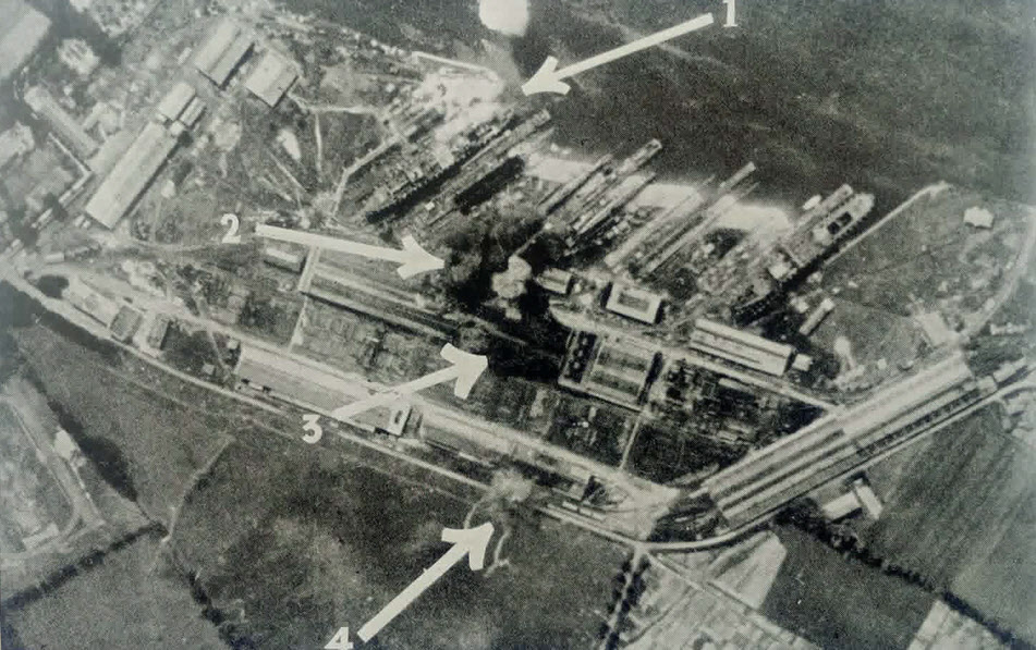Blenheims bombing La Trait Shipyard 