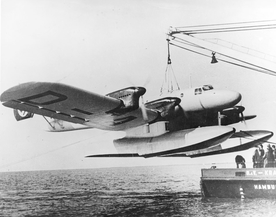 Blohm & Voss Bv 138 being winched 