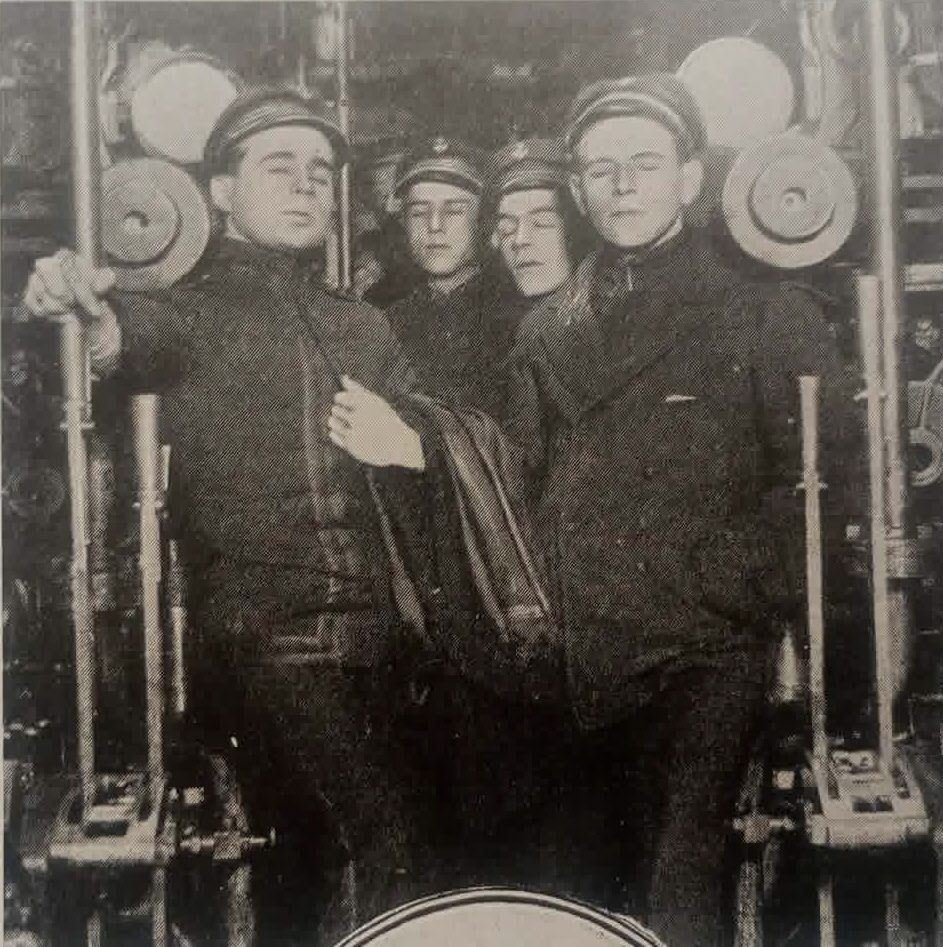 Brazilian Naval Officers in U-boat Engine Room 