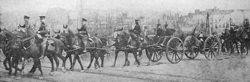 British Artillery land at Boulogne, 1914 