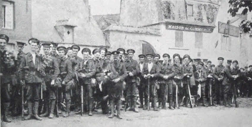 British Infantry on the road to Mons, 1914 