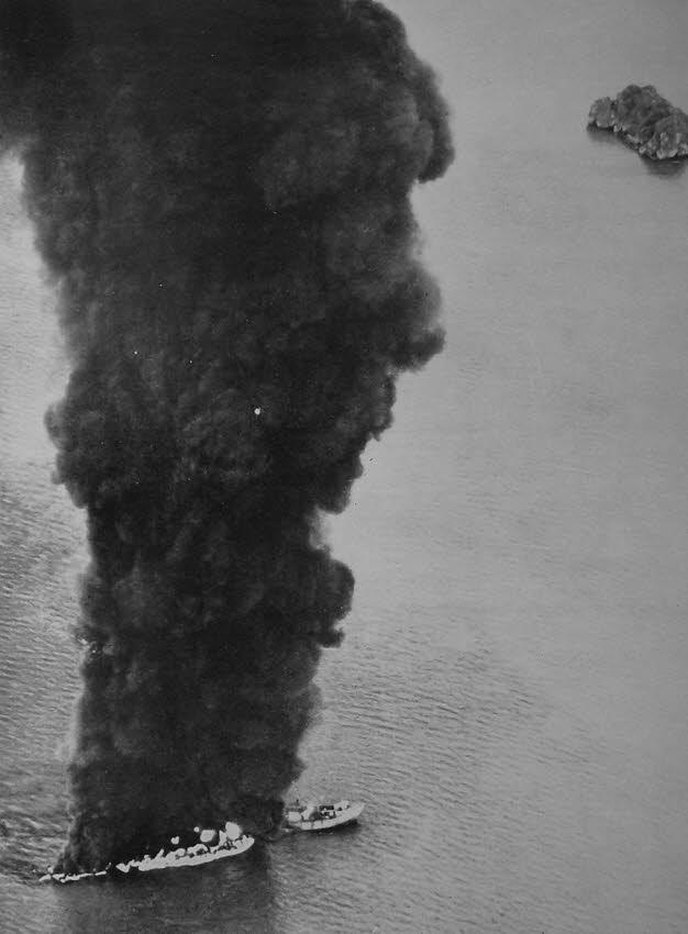 Japanese Tanker on Fire 