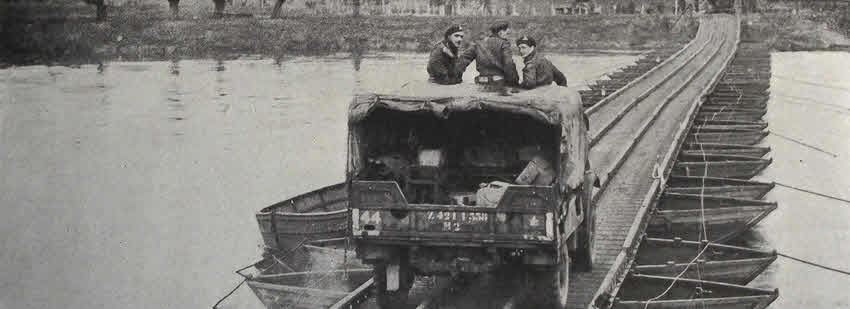 Canadians crossing the Ijssel near Deventer 