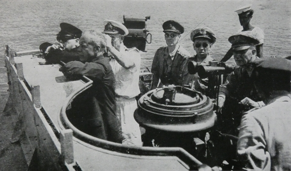 Churchill watching Operation Dragoon 