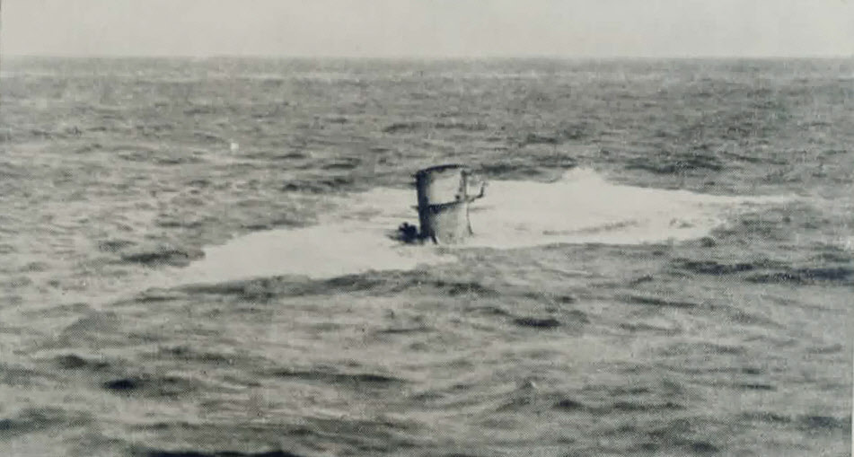 Conning Tower of U-boat forced to surface 