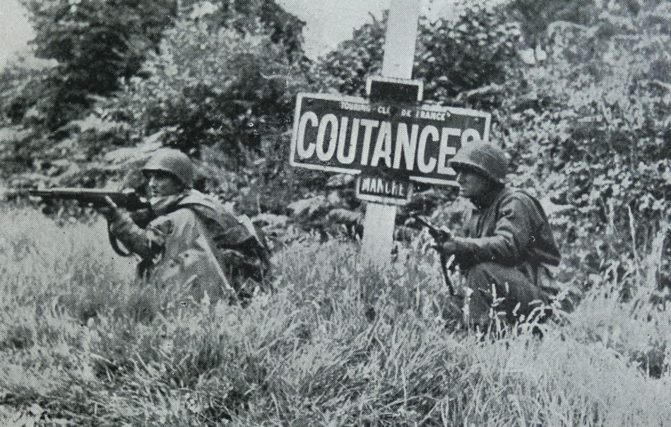 Sign outside Coutances 