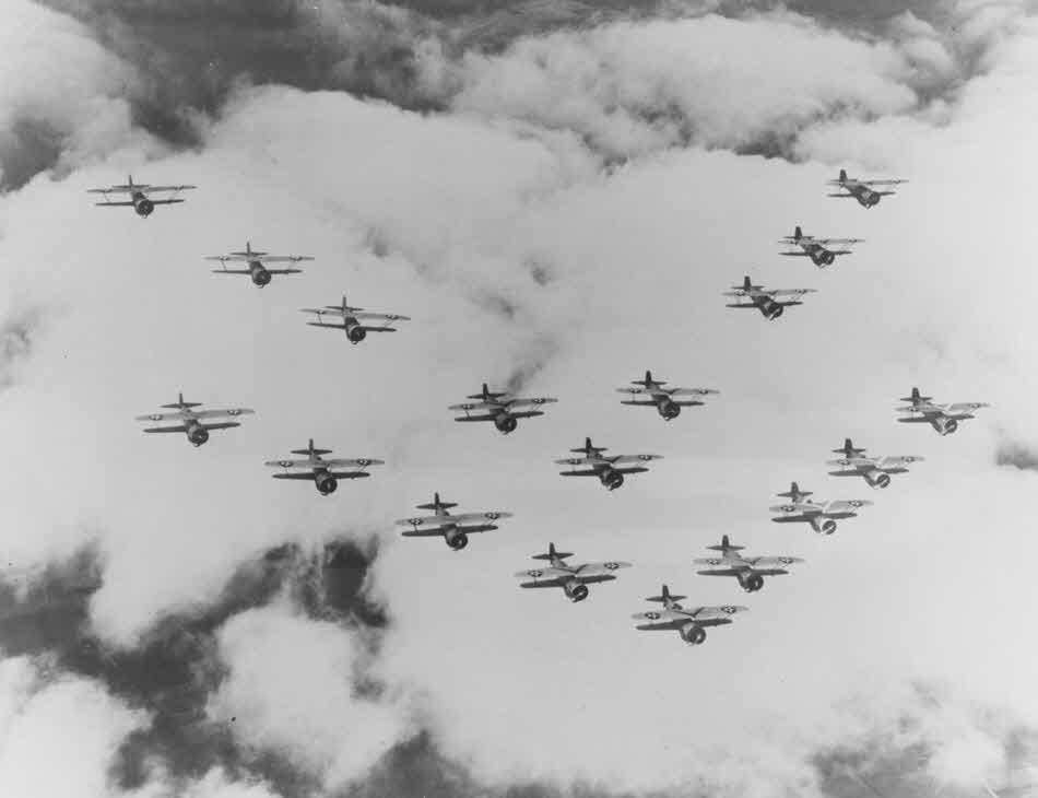 Formation of Curtiss BF2C-1s of VB-5B, c.1935 