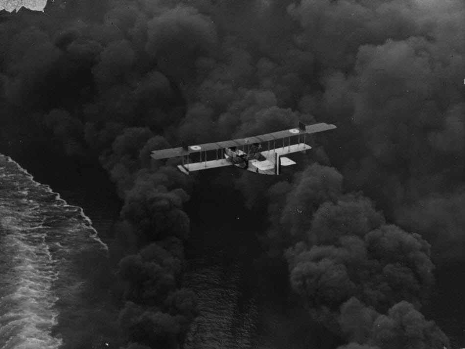 Curtiss F-5L over Smoke Screen 
