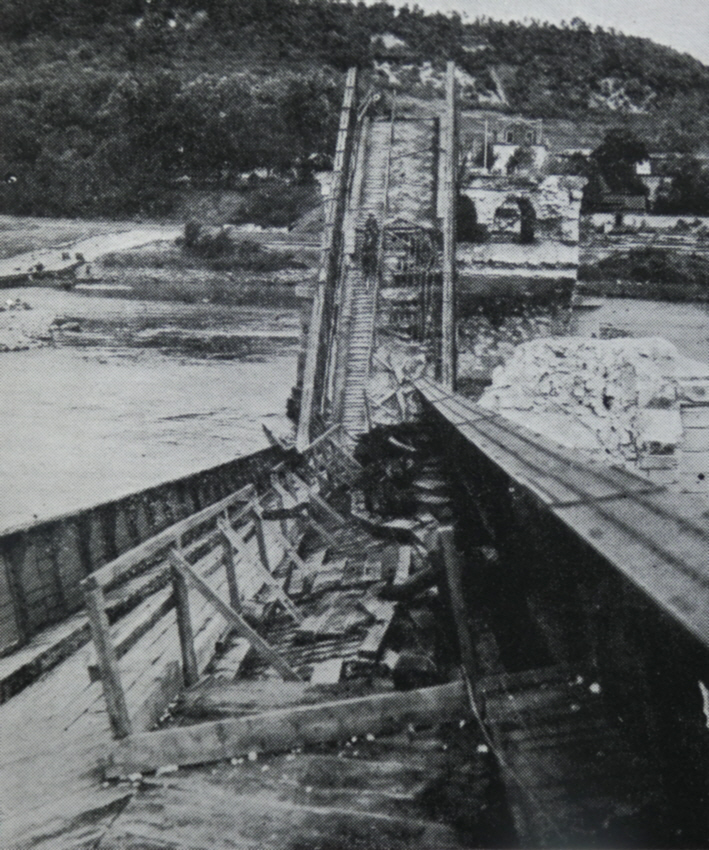 Damaged bridge at Vernon