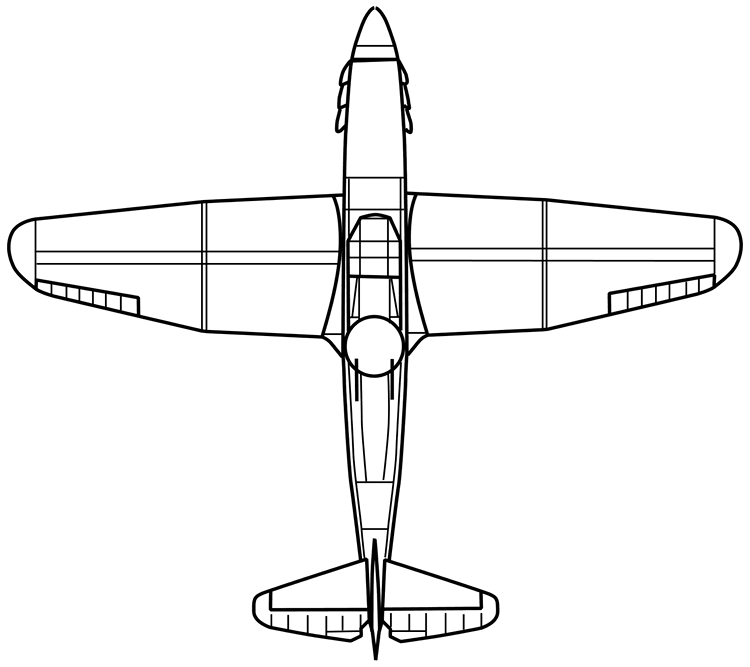 Boulton Paul Defiant I - top plan 