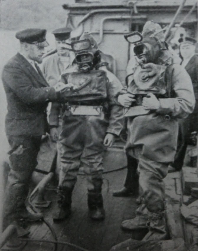 Adjusting Oxygen Supply on Diving Suit 