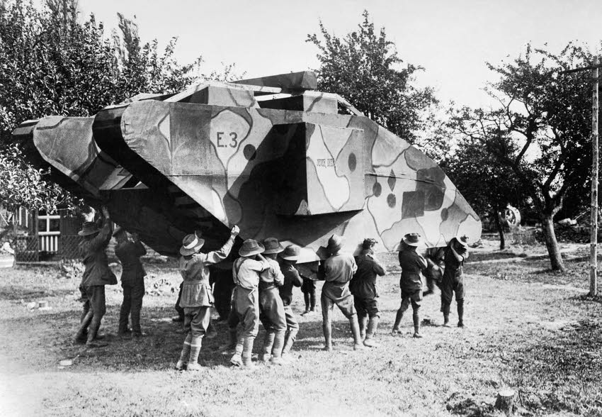 Australian Engineers with Dummy Tank, September 1918