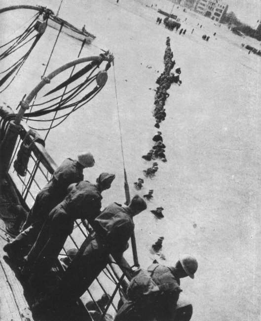 Wading to safety at Dunkirk