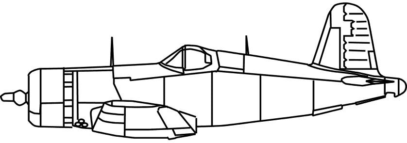 Side view of the Chance Vought F4U-1A Corsair 