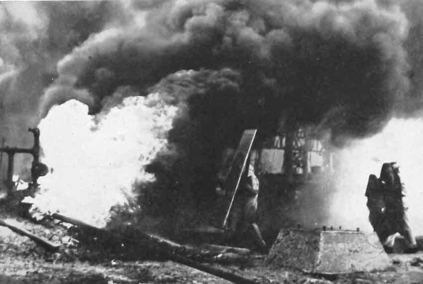 Fire fighting at Seria on Borneo