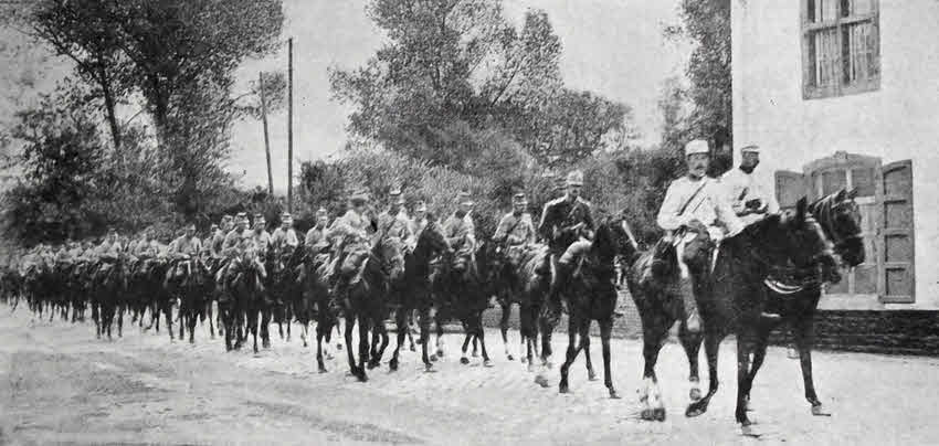 French cavalry advance towards Namur 
