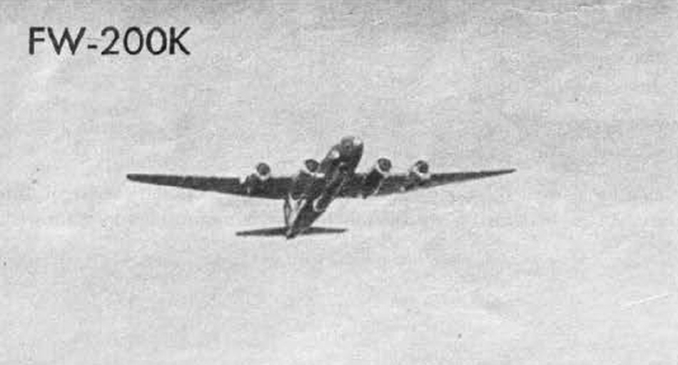 Focke Wulf Fw 200 Condor from below and the front 