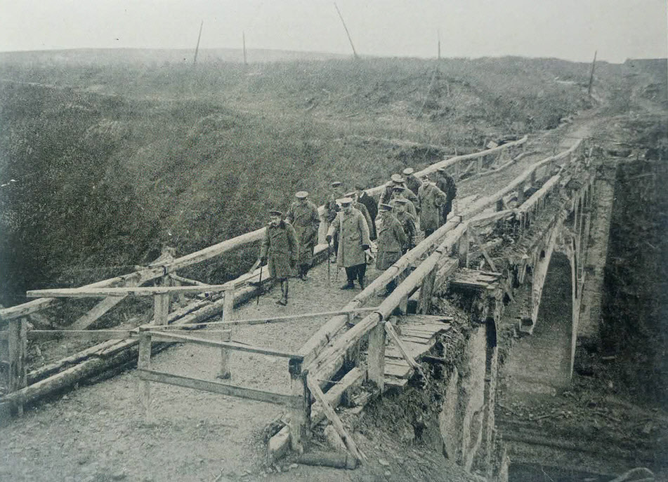 King George V inspects St. Quentin Canal 