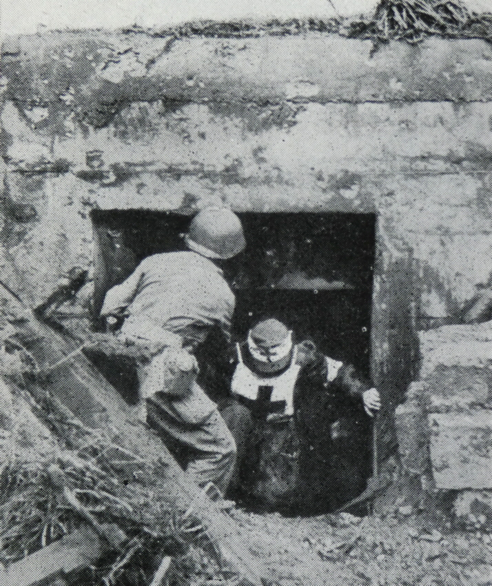 German Doctor Emerging From Pillbox At Brest