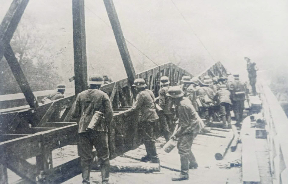 German Engineers Repairing Bridge, 1941 