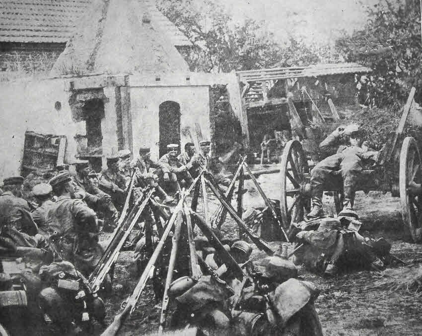 German Infantry resting, Belgium 1914 