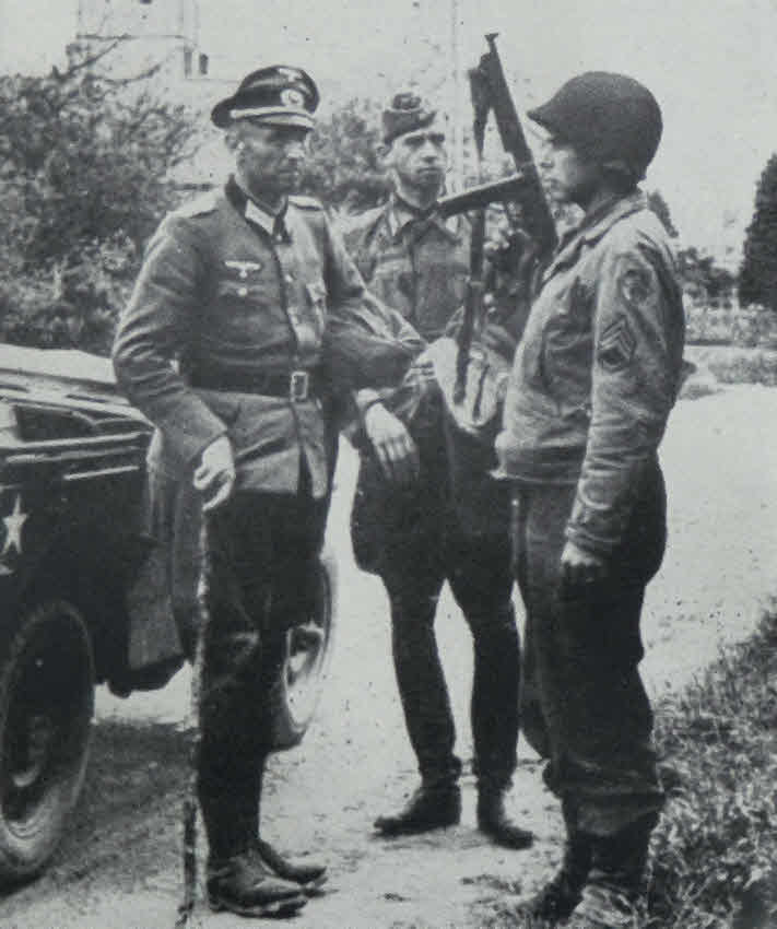 German Officer captured near Cherbourg 