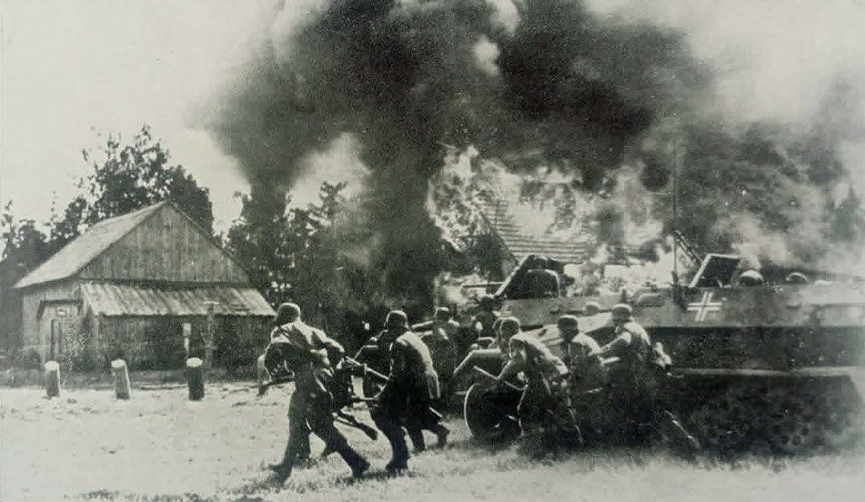 Germans sweep Soviet Village, c.1941 