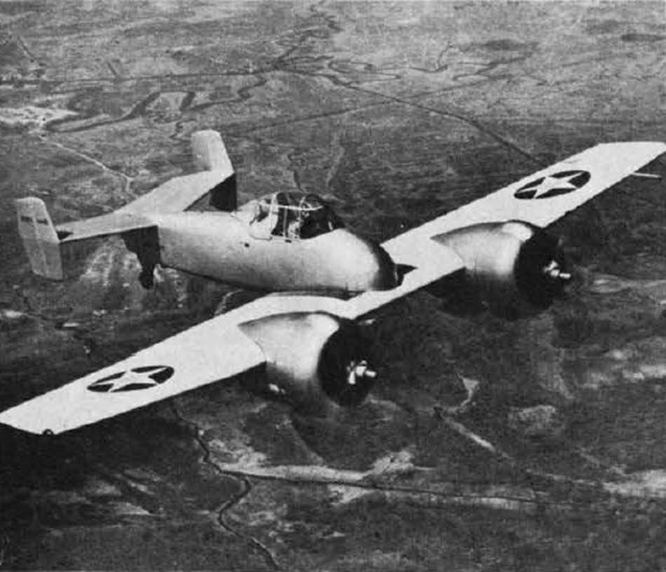 Grumman XF5F-1 Skyrocket in flight 