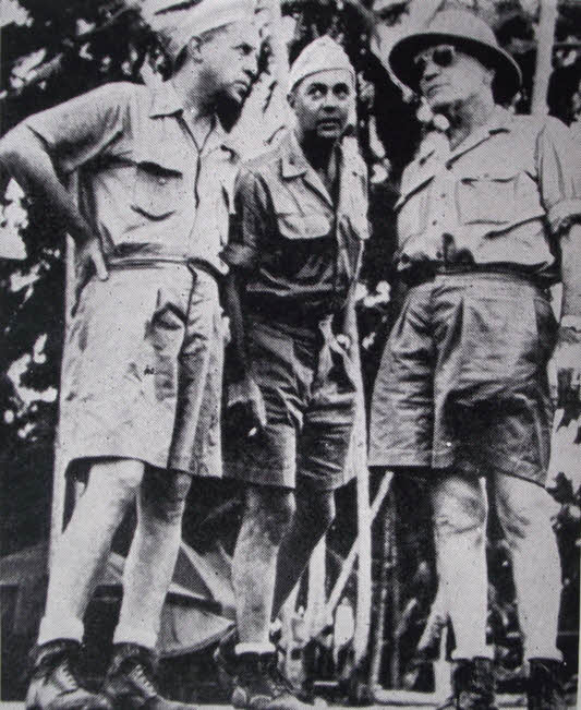 Admiral Halsey watching troops embark for Bougainville 