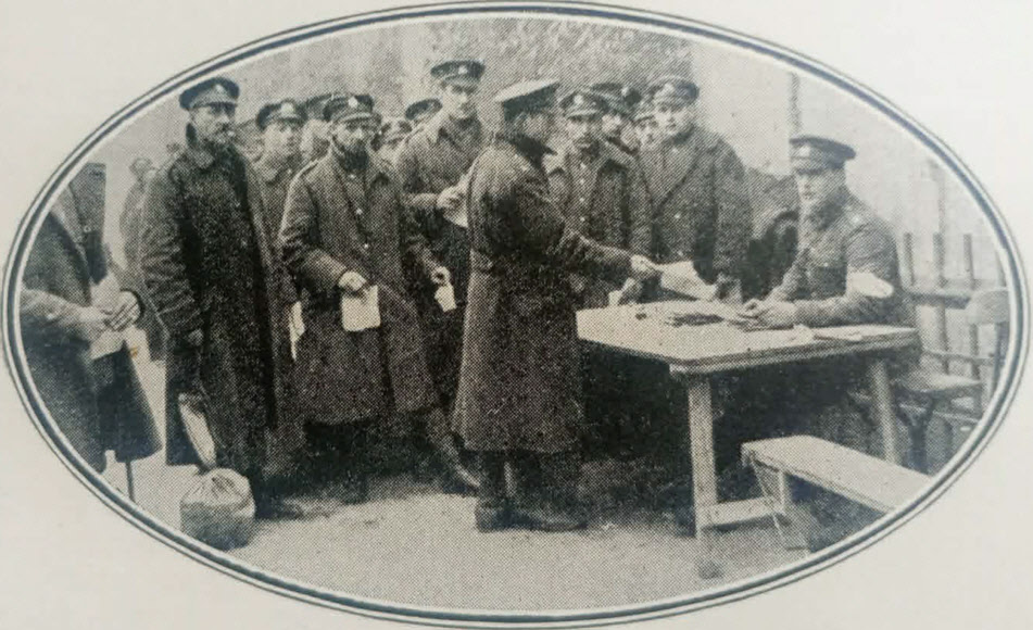 Handing in Demobilisation Papers, Crystal Palace 
